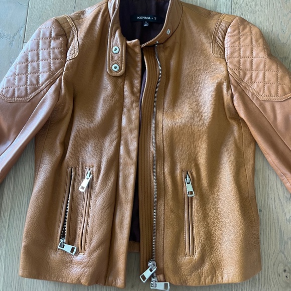 Kenna T Caramel Leather Jacket - Picture 5 of 9